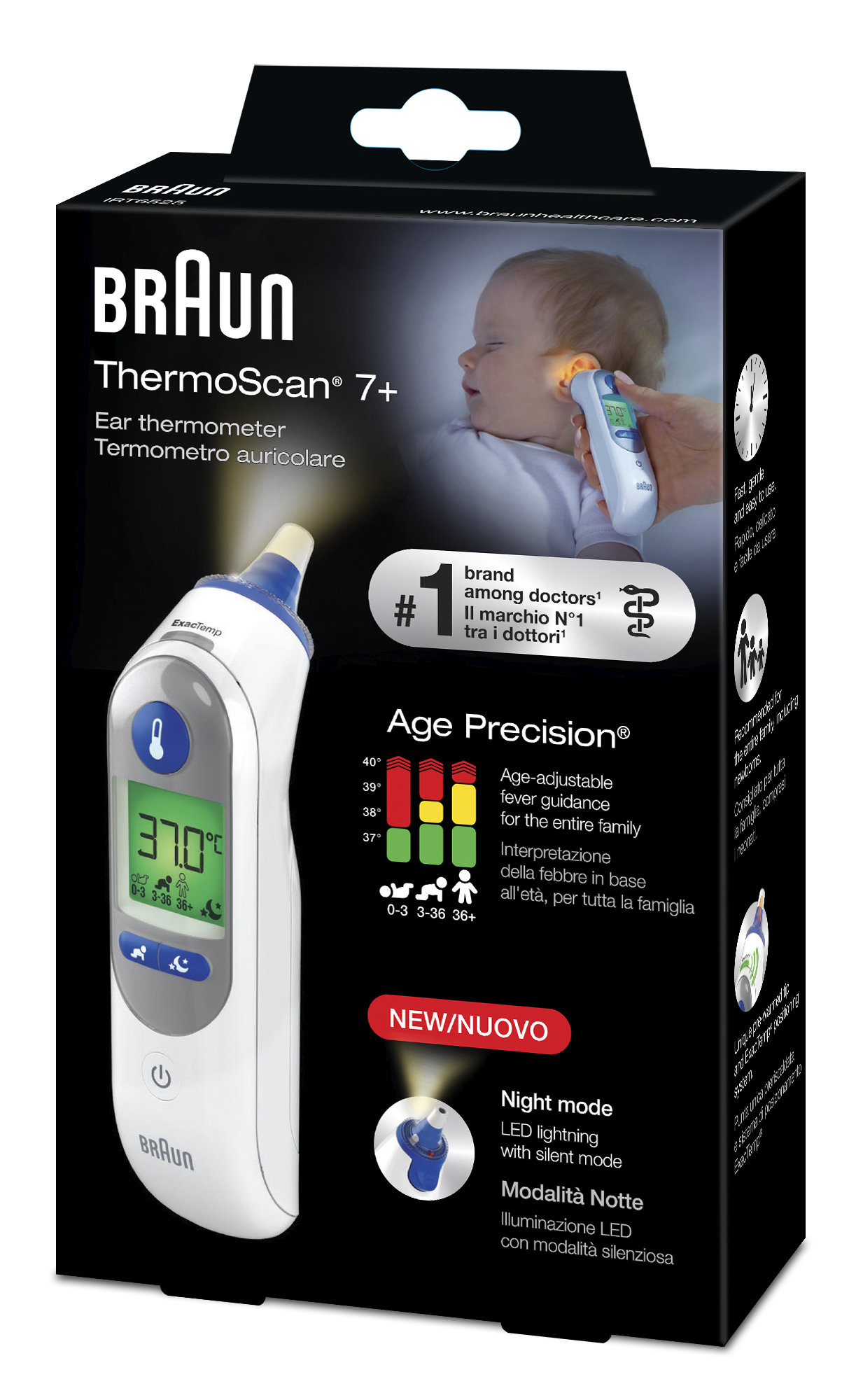 BRAUN ThermoScan 7 + IRT 6525 av AgePrecision nuit