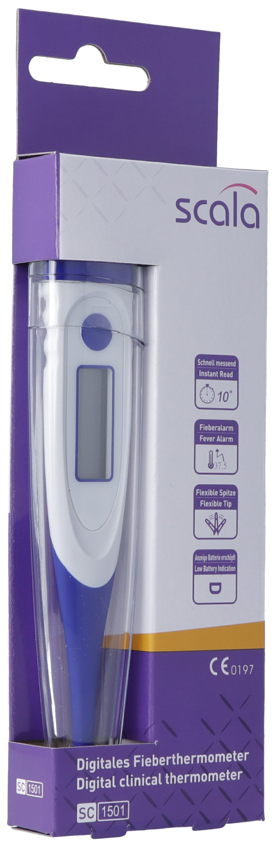 SCALA Digital Thermometer SC 1501 flex 10Sek blau