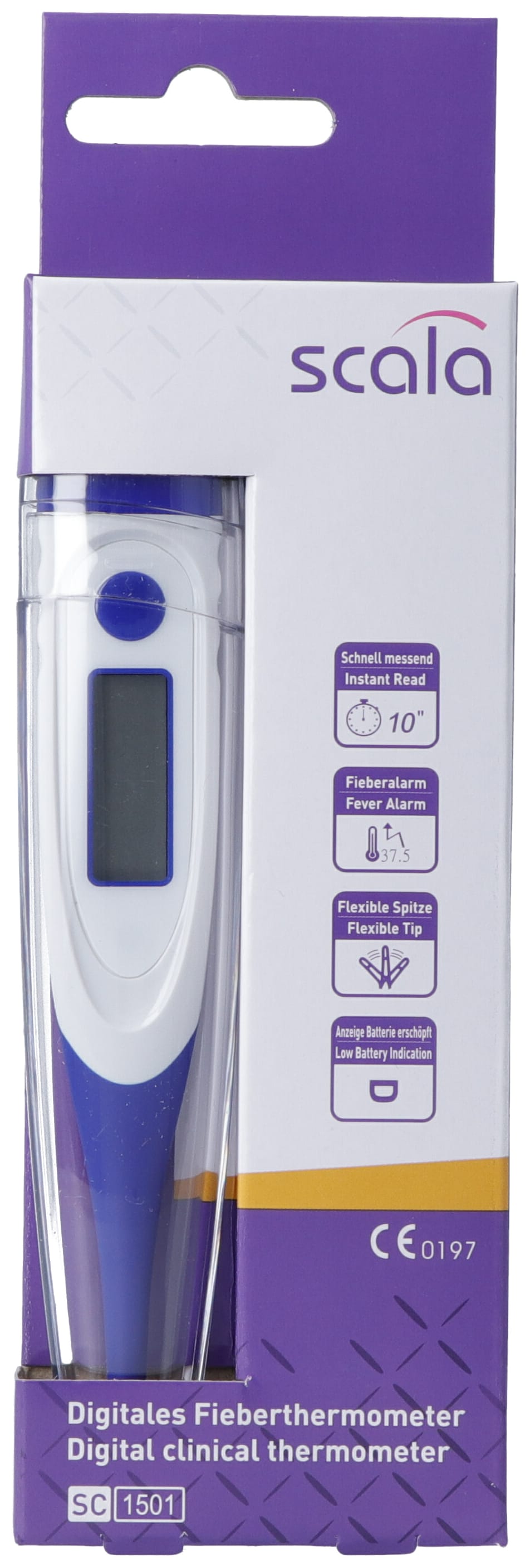 SCALA Digital Thermometer SC 1501 flex 10Sek blau