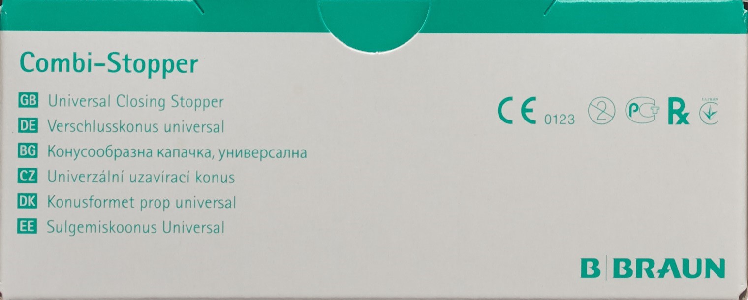 B. BRAUN combi cône obturat rou luer lock 100 pce