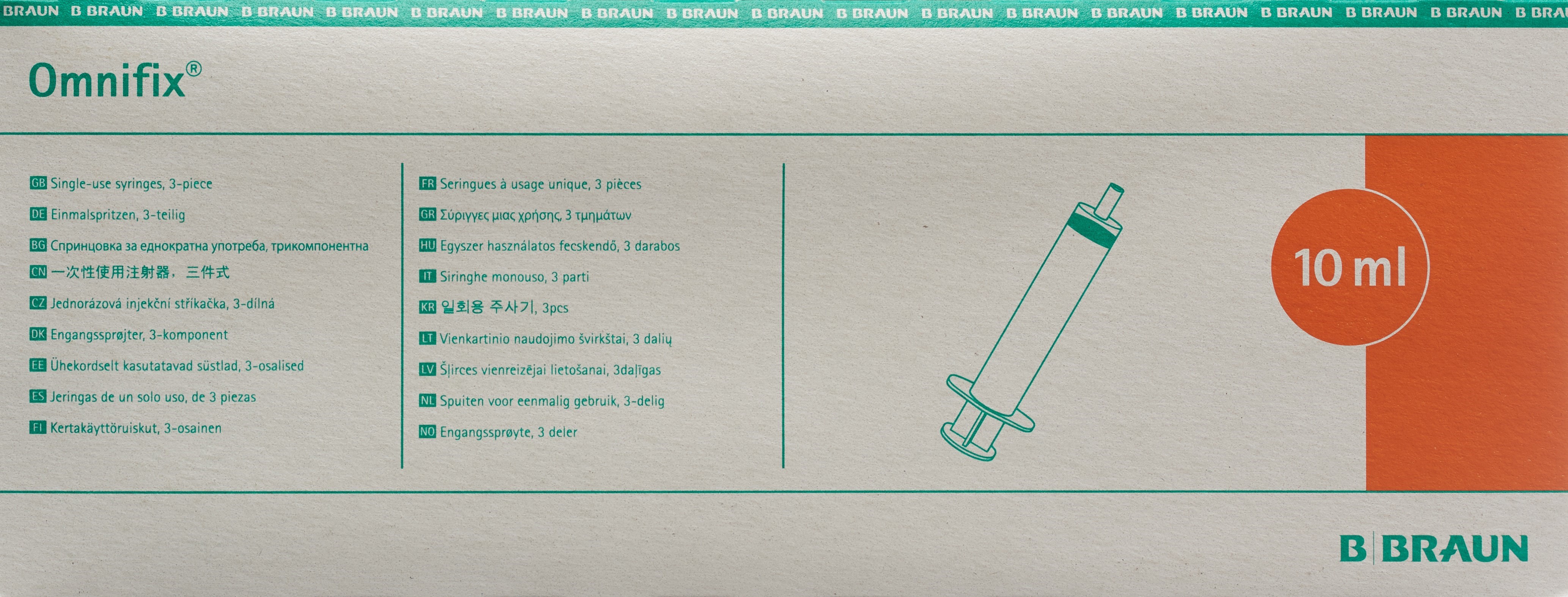 OMNIFIX seringue 10ml luer lock sans latex 100 pce