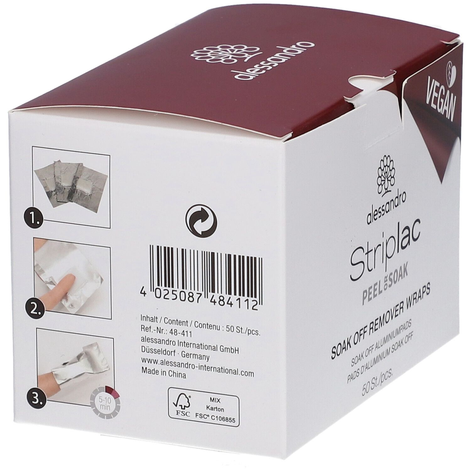 ALESSAN Striplac 2 0 Soak Off Wraps 50 Stk