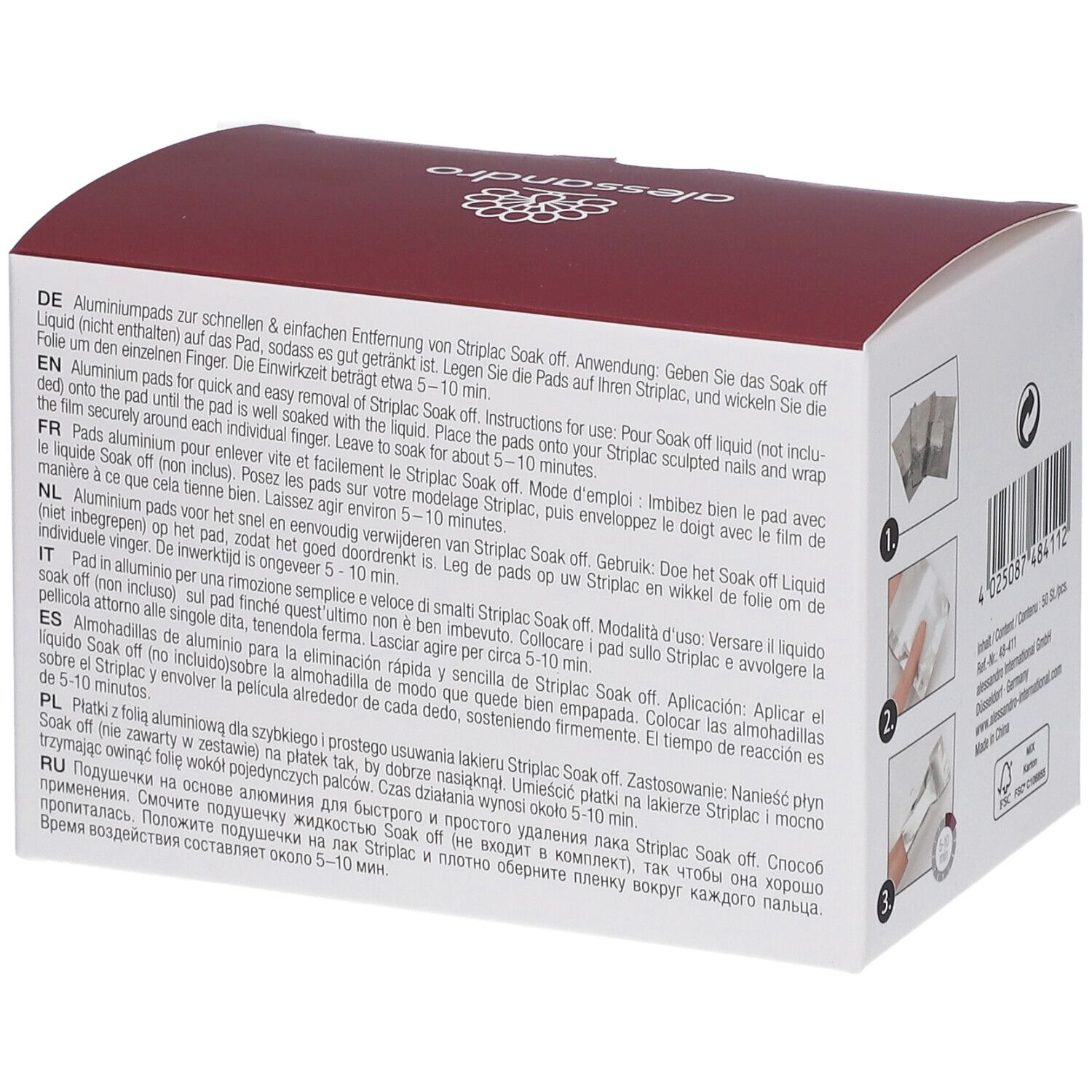 ALESSAN Striplac 2 0 Soak Off Wraps 50 Stk