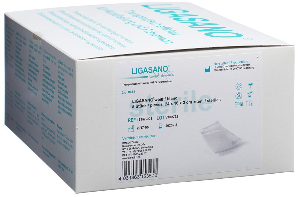 LIGASANO Schaumstoff Kompr 24x16x2cm ster 5 Stk