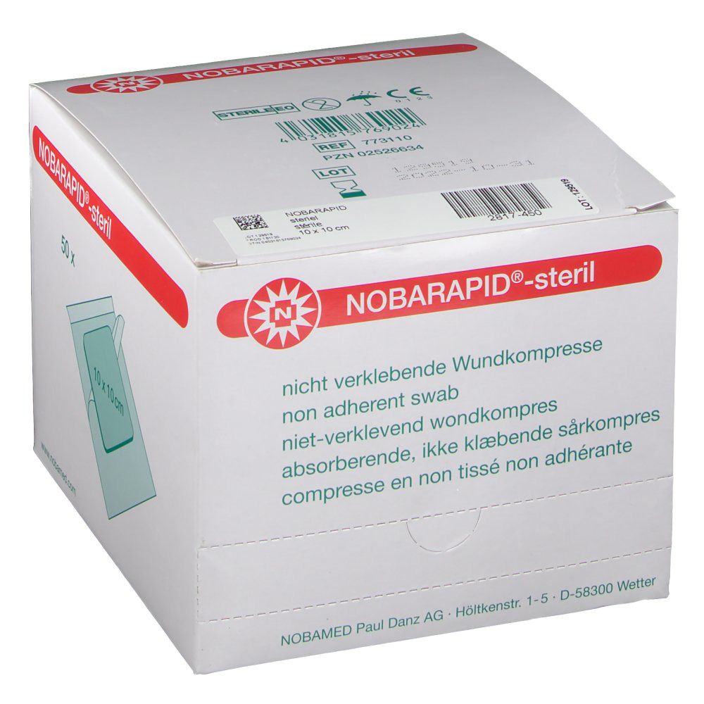 NOBARAPID -steril Wundkompresse 10x10cm 50 Stk