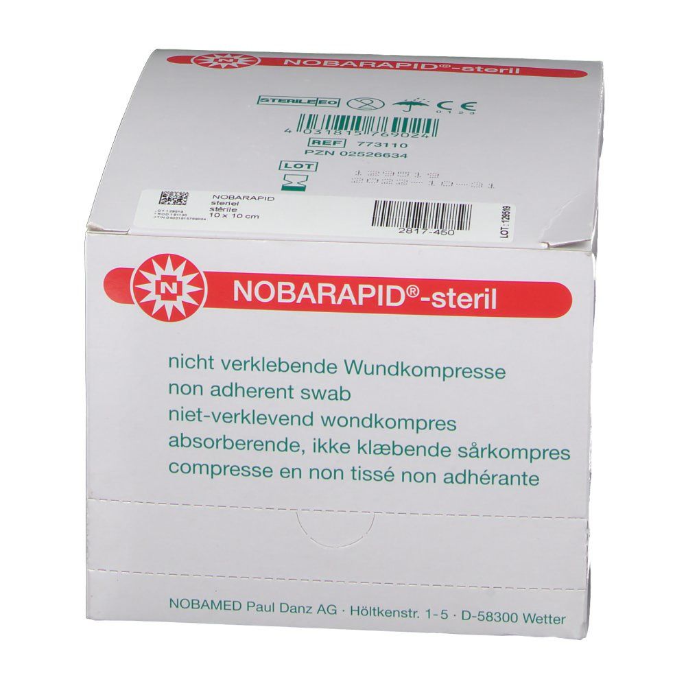 NOBARAPID -steril Wundkompresse 10x10cm 50 Stk