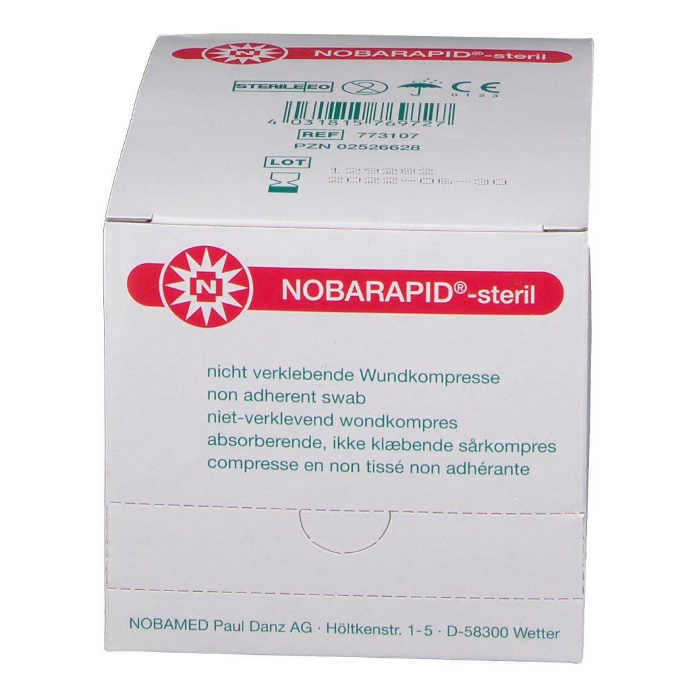 NOBARAPID -steril Wundkompresse 7.5x7.5cm 50 Stk