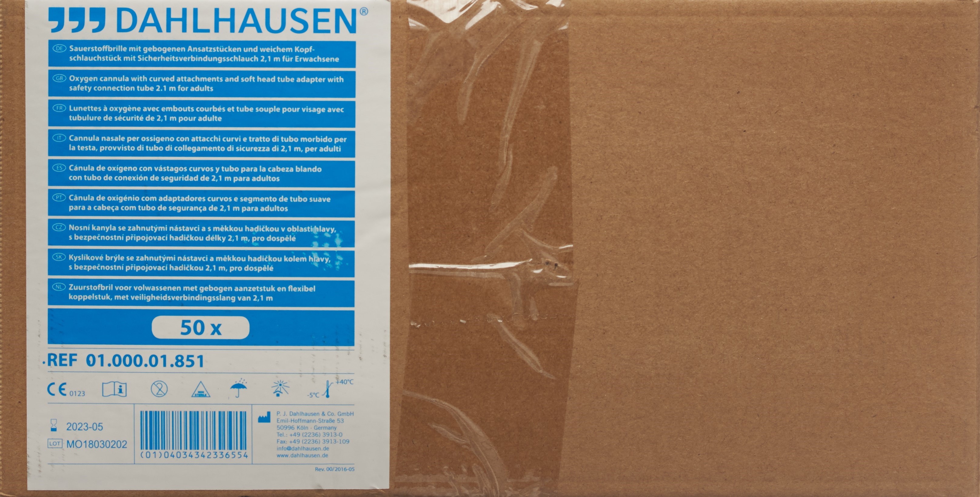 DAHLHAUSEN Sauerstoffbrille gebog f Erwach 50 Stk