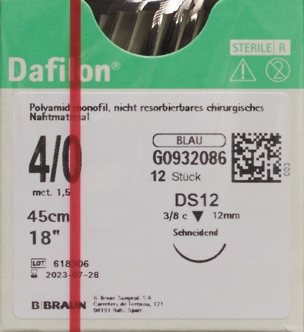 DAFILON 45cm bleu DS 12 4-0 12 pce