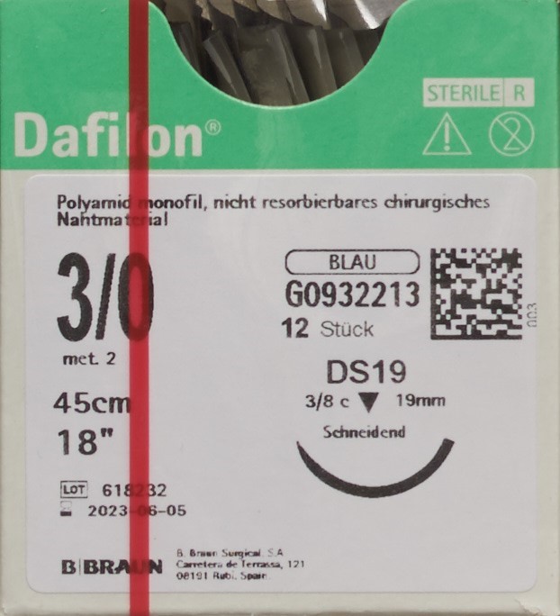 DAFILON 45cm bleu DS 19 3-0 12 pce
