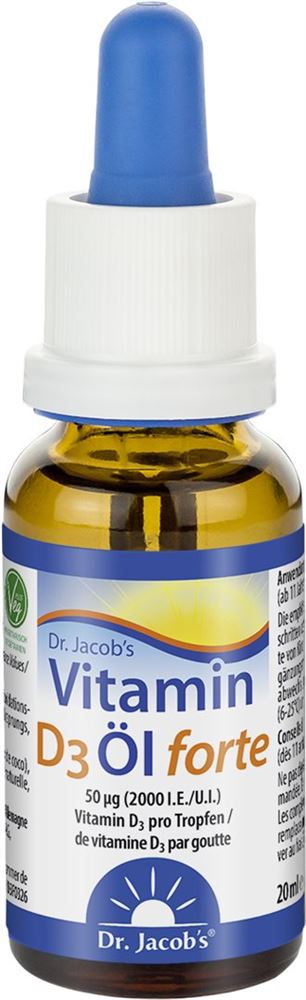 DR. JACOB'S Vitamin D3 Öl forte 2000 IE 20 ml