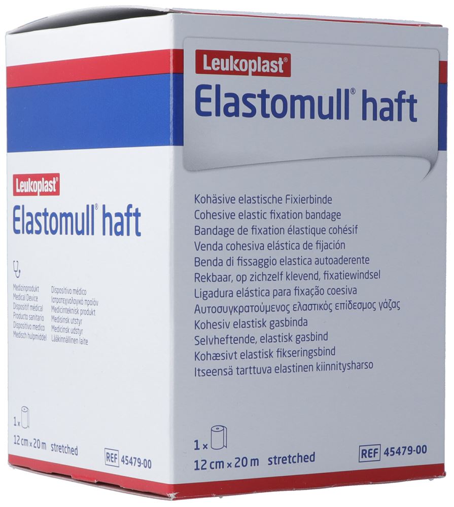 ELASTOMULL haft Gazebinde 12cmx20m weiss Rolle