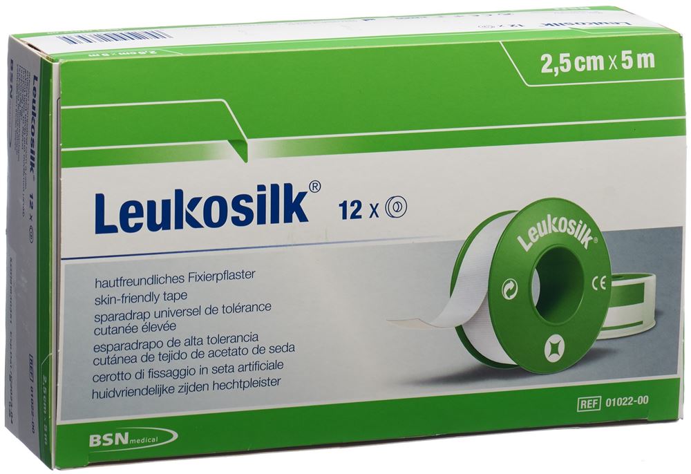 LEUKOSILK hautfreundl Fixierpf 5mx2.5cm 12 Stk