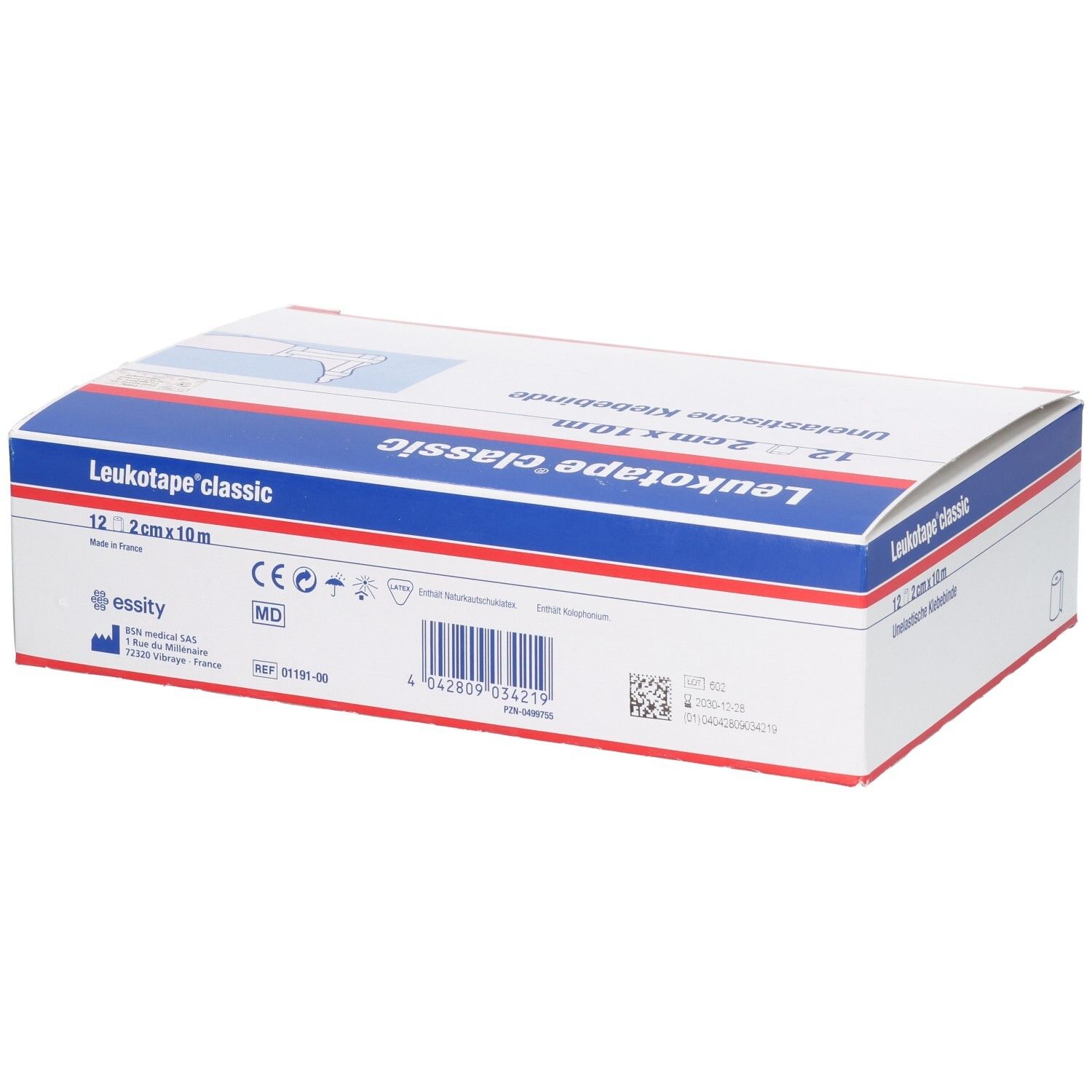 LEUKOTAPE classic economy 10mx2cm weiss 12 Stk