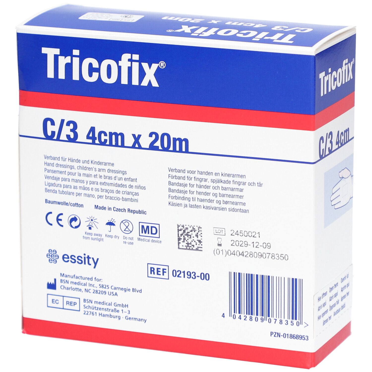 TRICOFIX Schlauchverband GrC 3-4cm/20m
