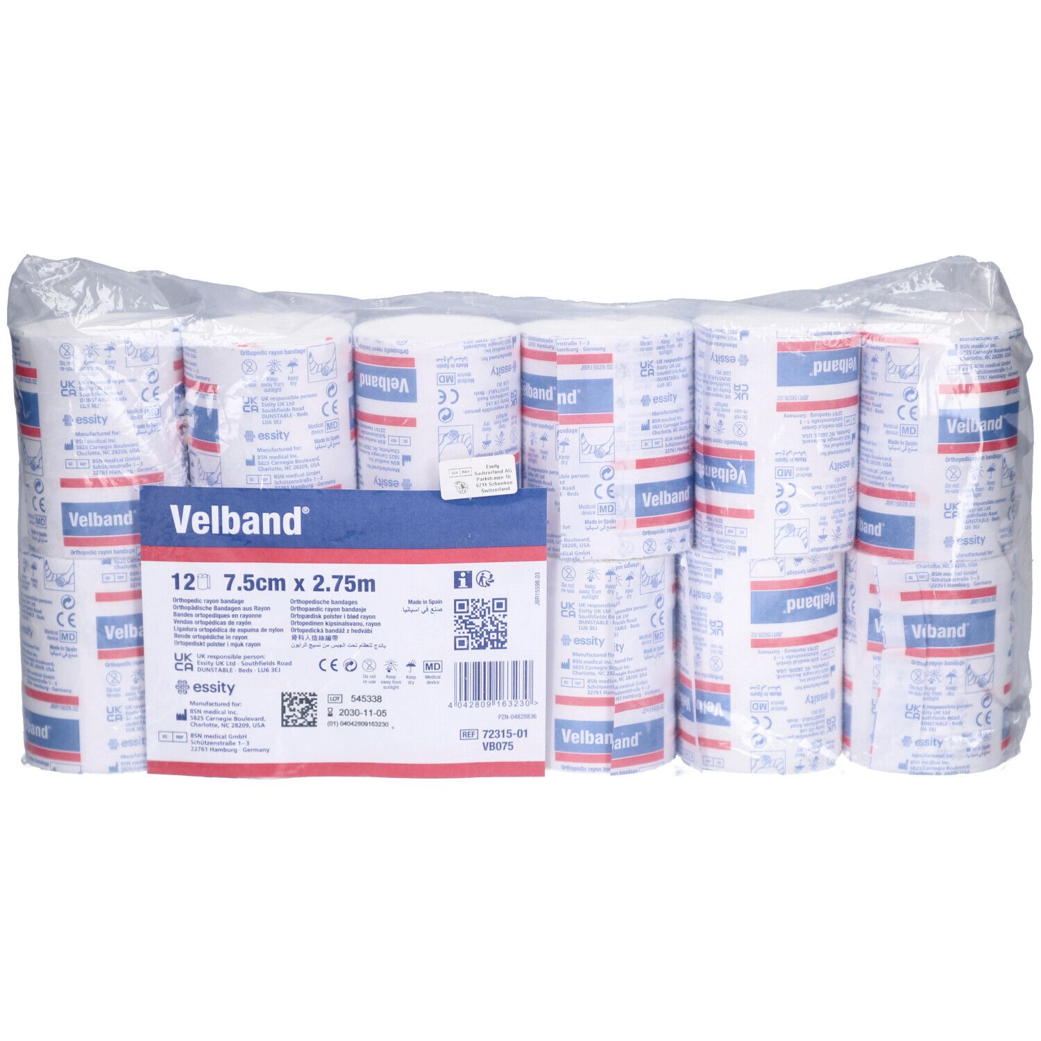 VELBAND Polsterwattebinde 7.5cmx2.75m 12 Stk