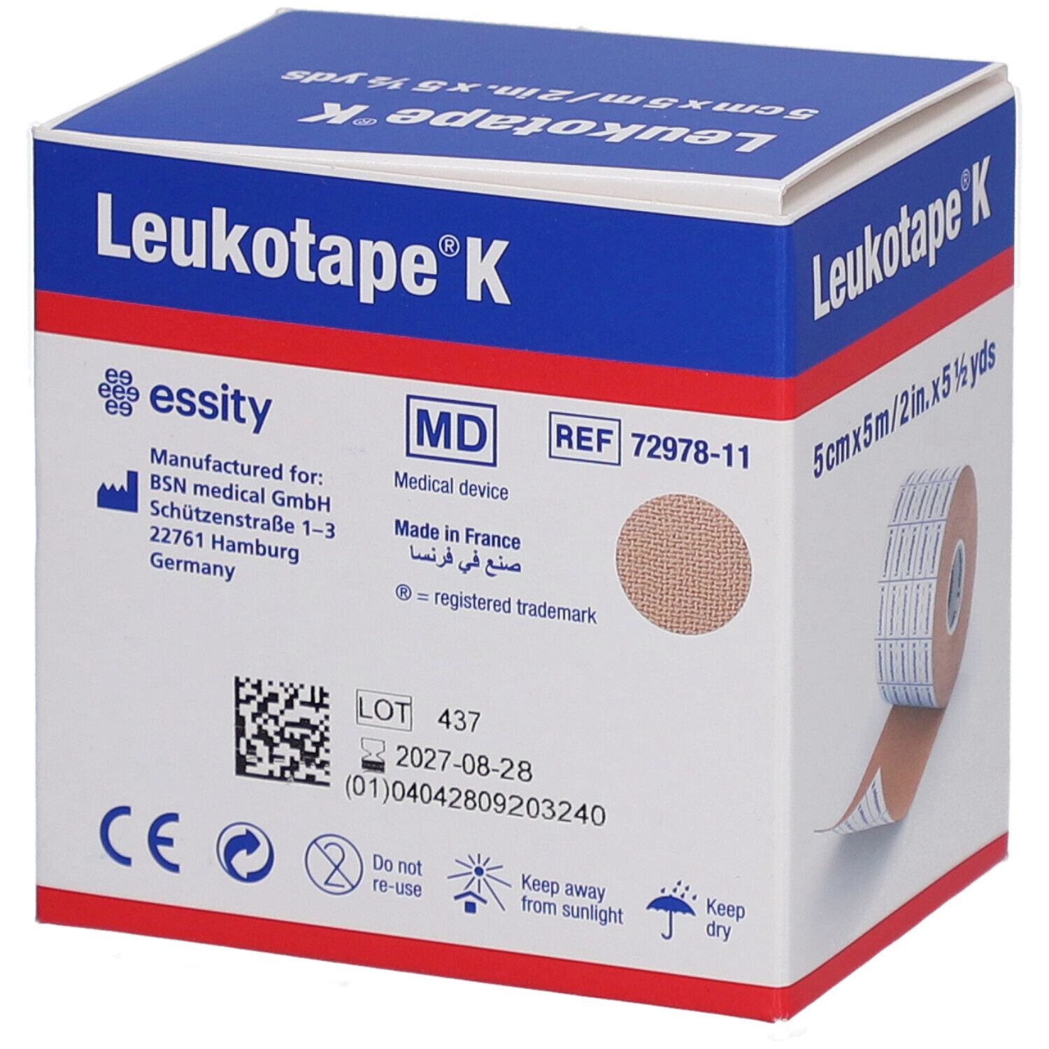 Tape Leukotape K 5cmx5m (hautfarbig)