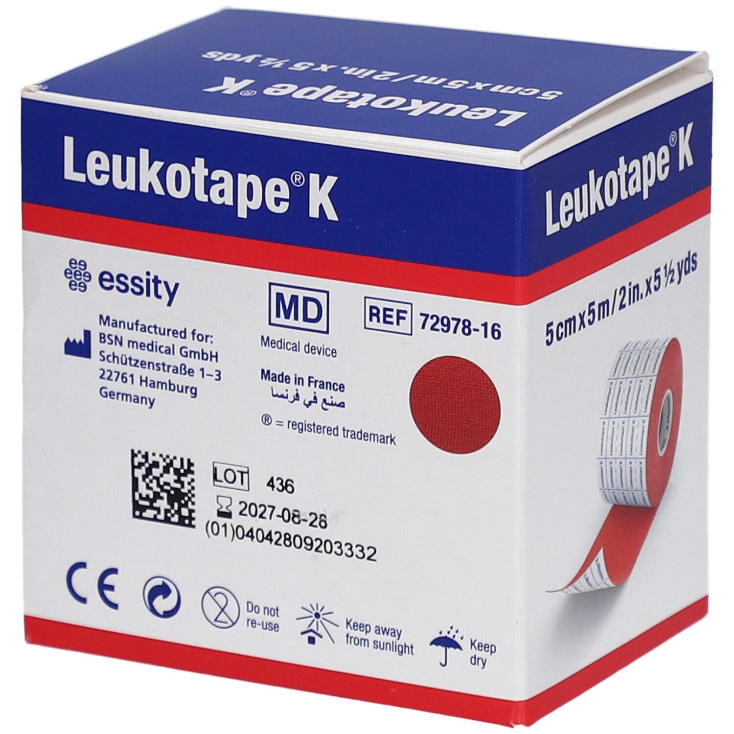 Tape Leukotape K 5cmx5m (rot)