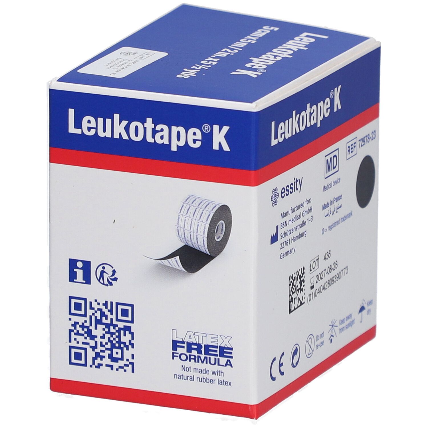 LEUKOTAPE K Kinesiologi Tape 5mx5cm schwarz