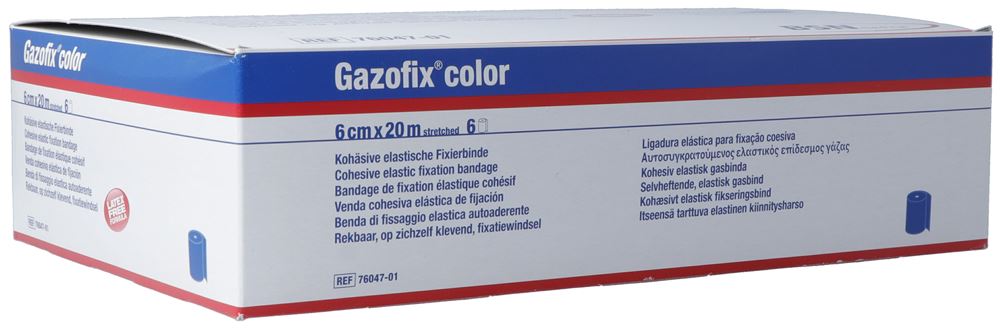 GAZOFIX kohä Fixierbinde 6cmx20m blau latexf 6 Stk