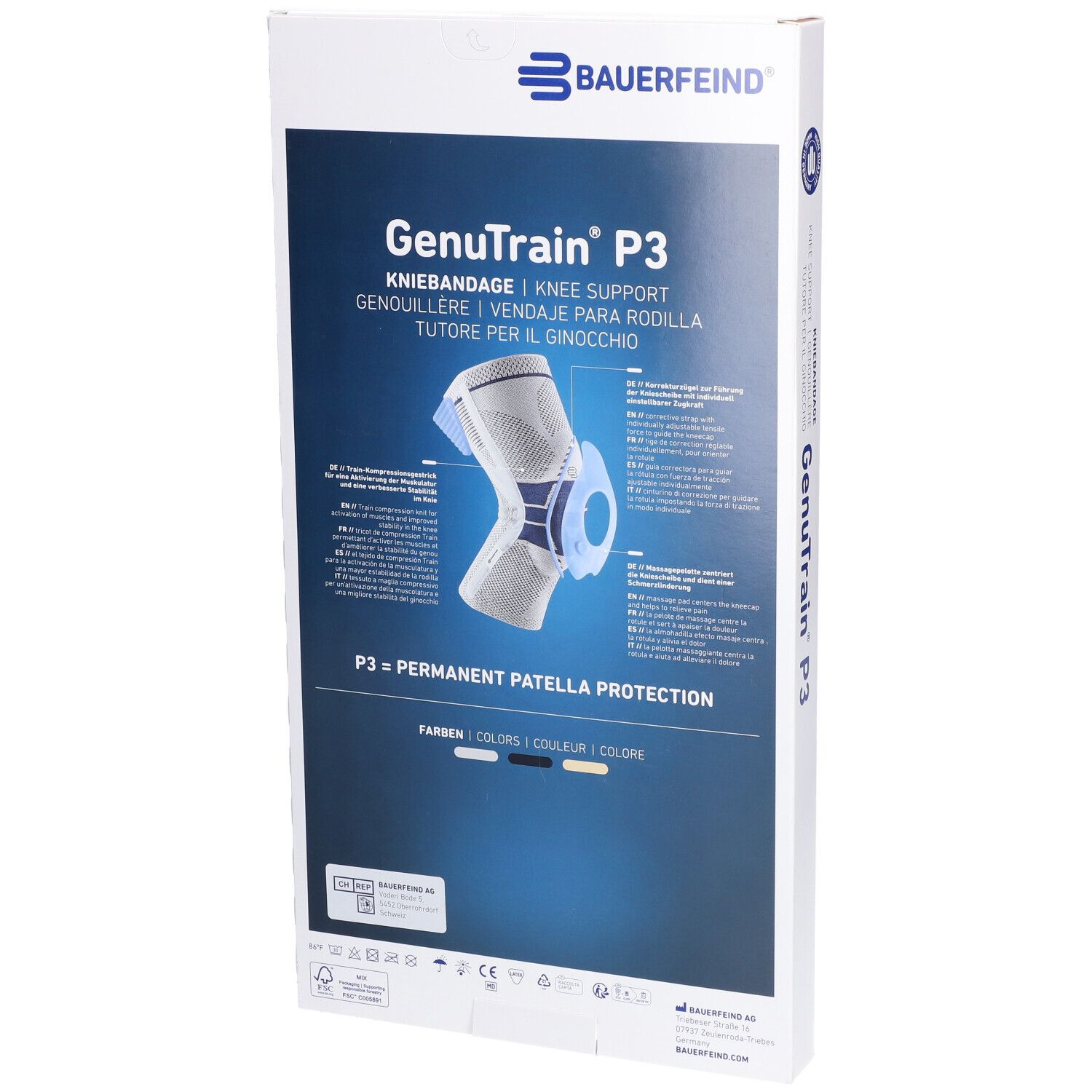 BAUERFEIND GenuTrain P3 Aktivband Gr4 re tit