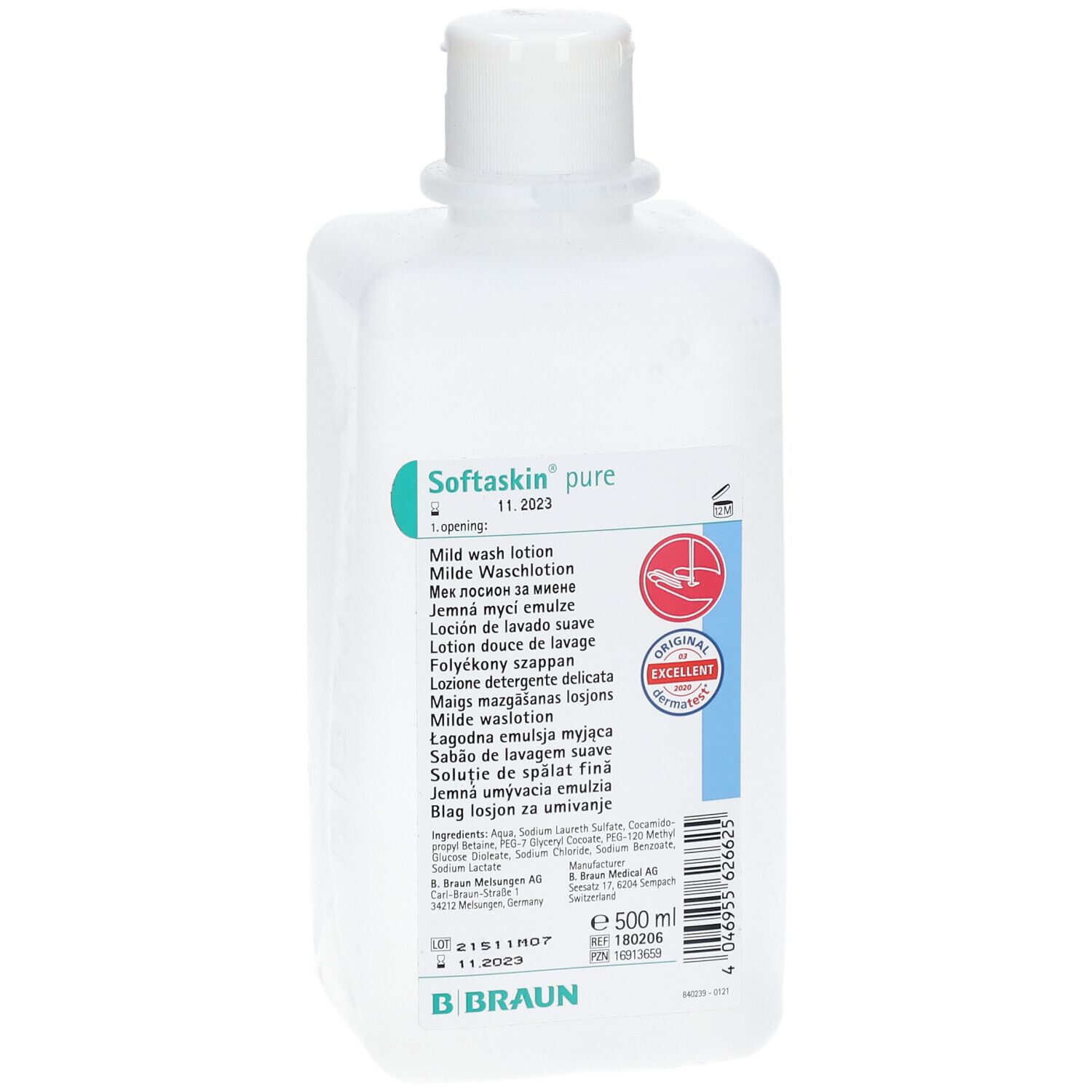 SOFTASKIN PURE FALTFL. "EU" 500ML