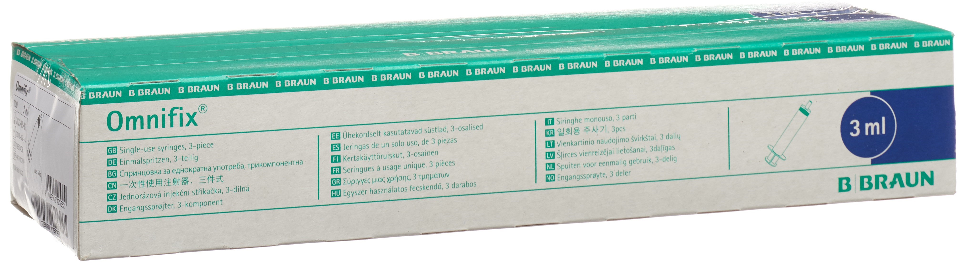 OMNIFIX seringue 3ml luer sans latex centr 100 pce