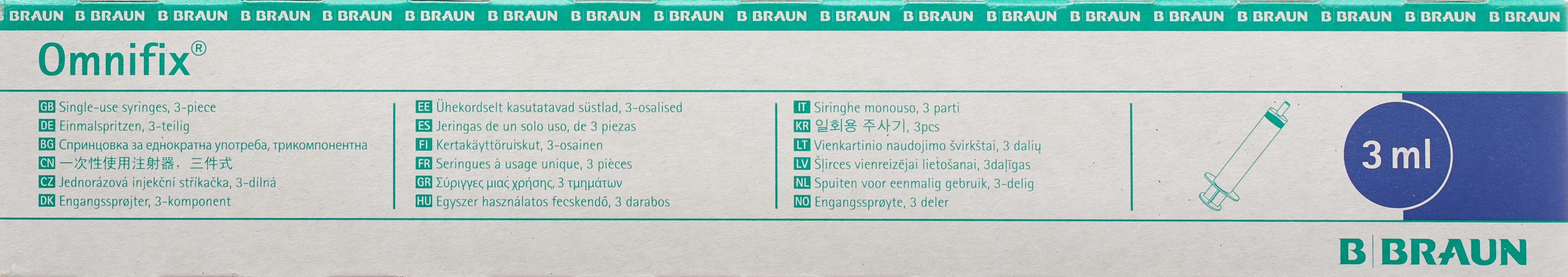OMNIFIX seringue 3ml luer sans latex centr 100 pce