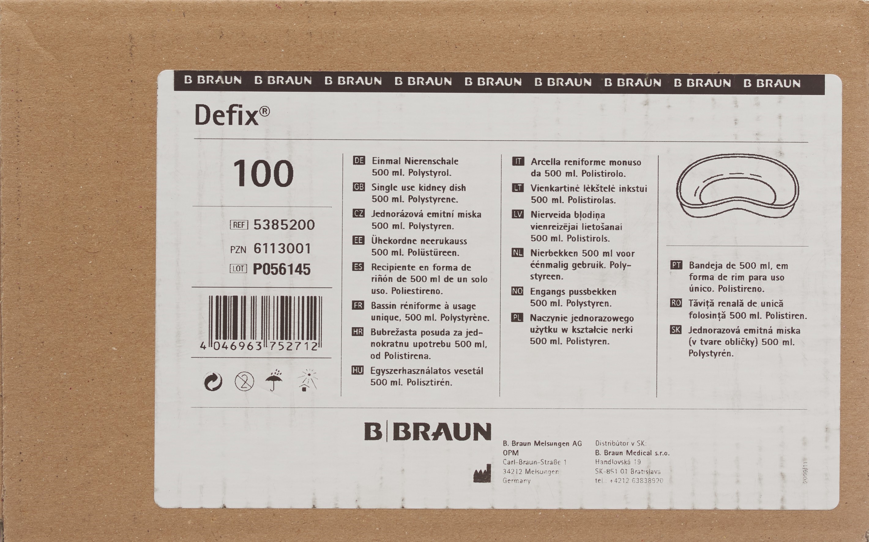 DEFIX bassin réniforme 100 pce