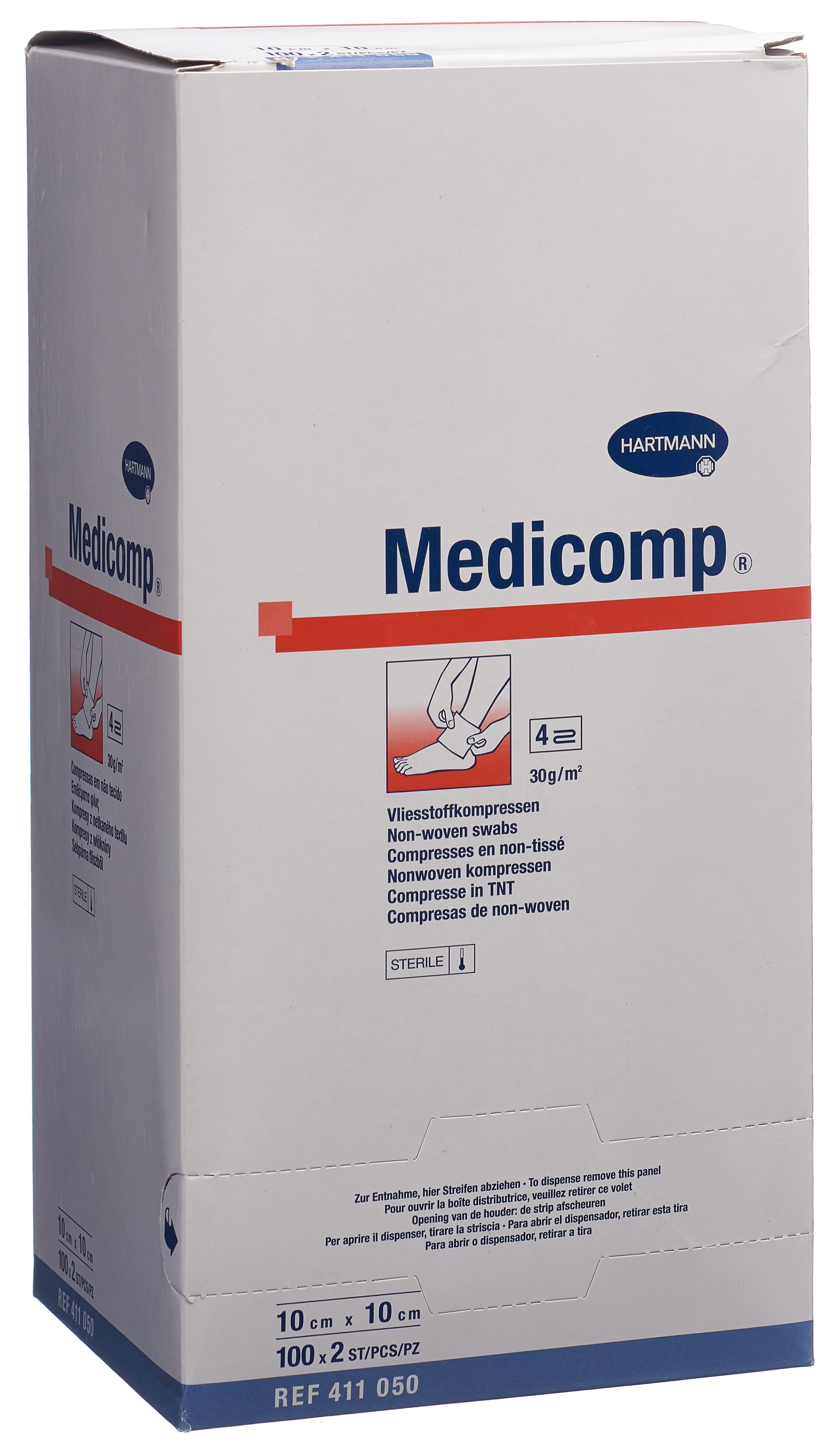 MEDICOMP Bl 4 fach S30 10x10 steril 100 x 2 Stk