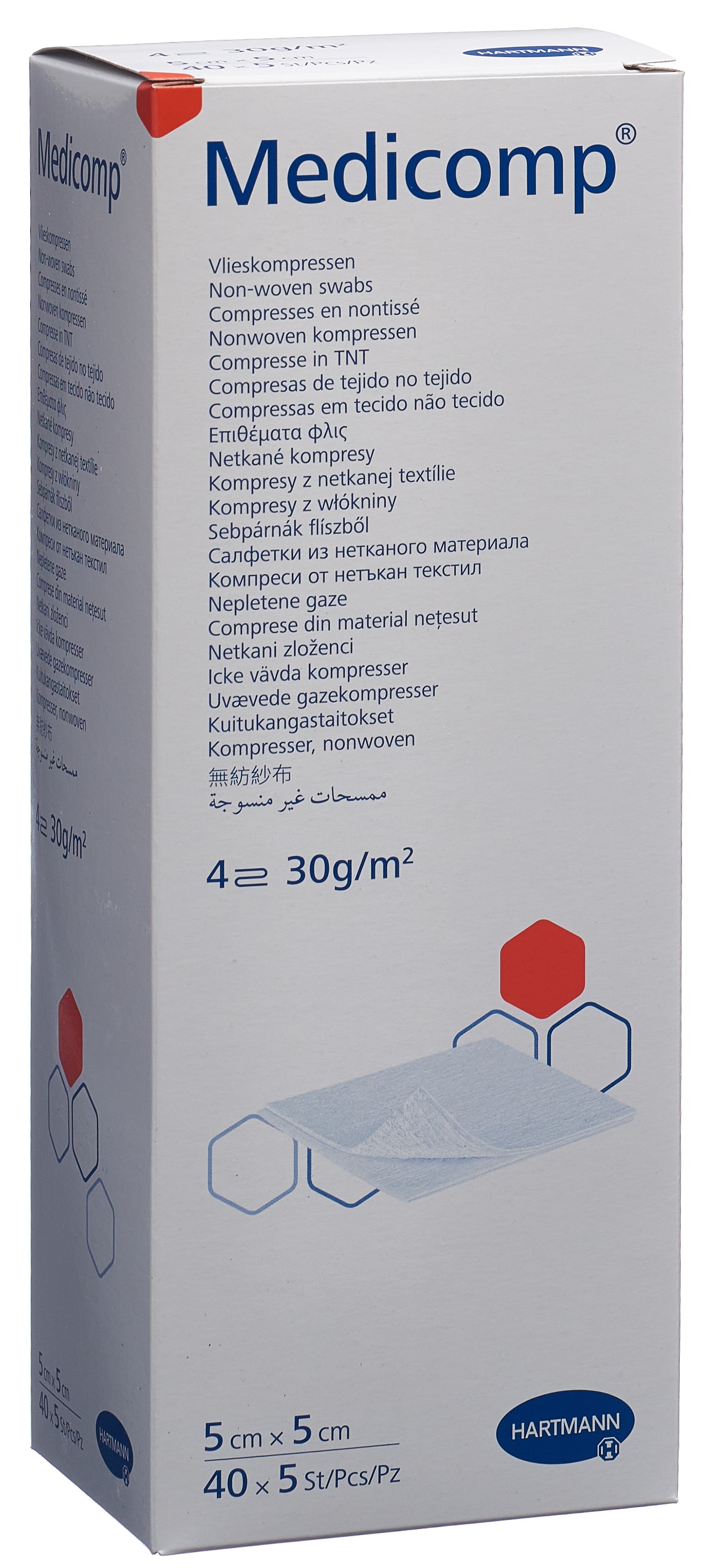 MEDICOMP Bl 4 fach S30 5x5cm steril 40 x 5 Stk