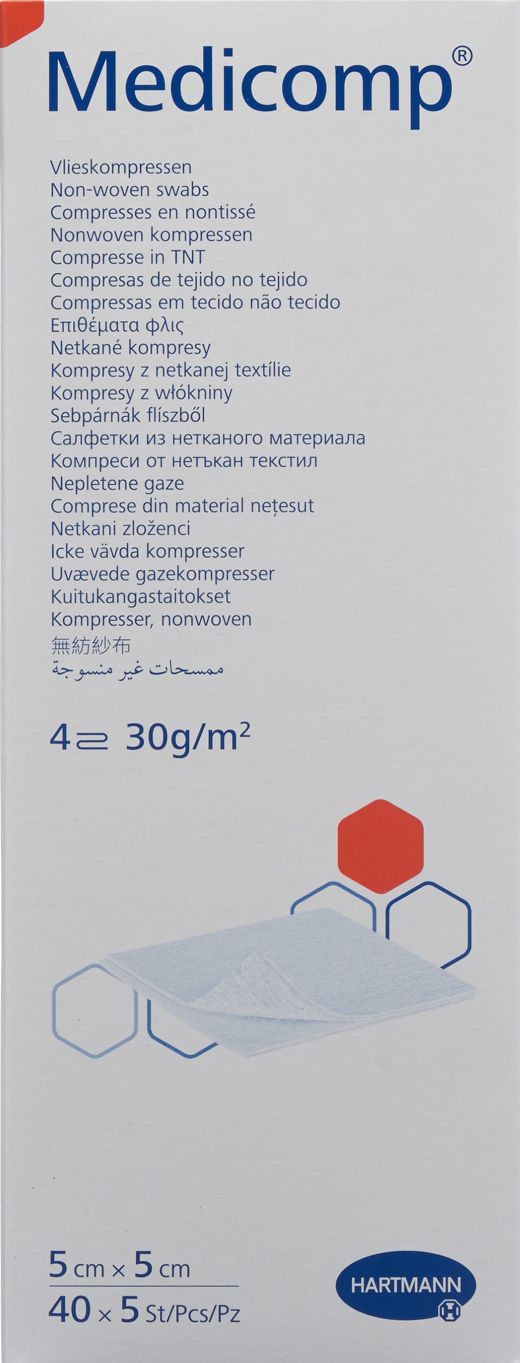 MEDICOMP Bl 4 fach S30 5x5cm steril 40 x 5 Stk