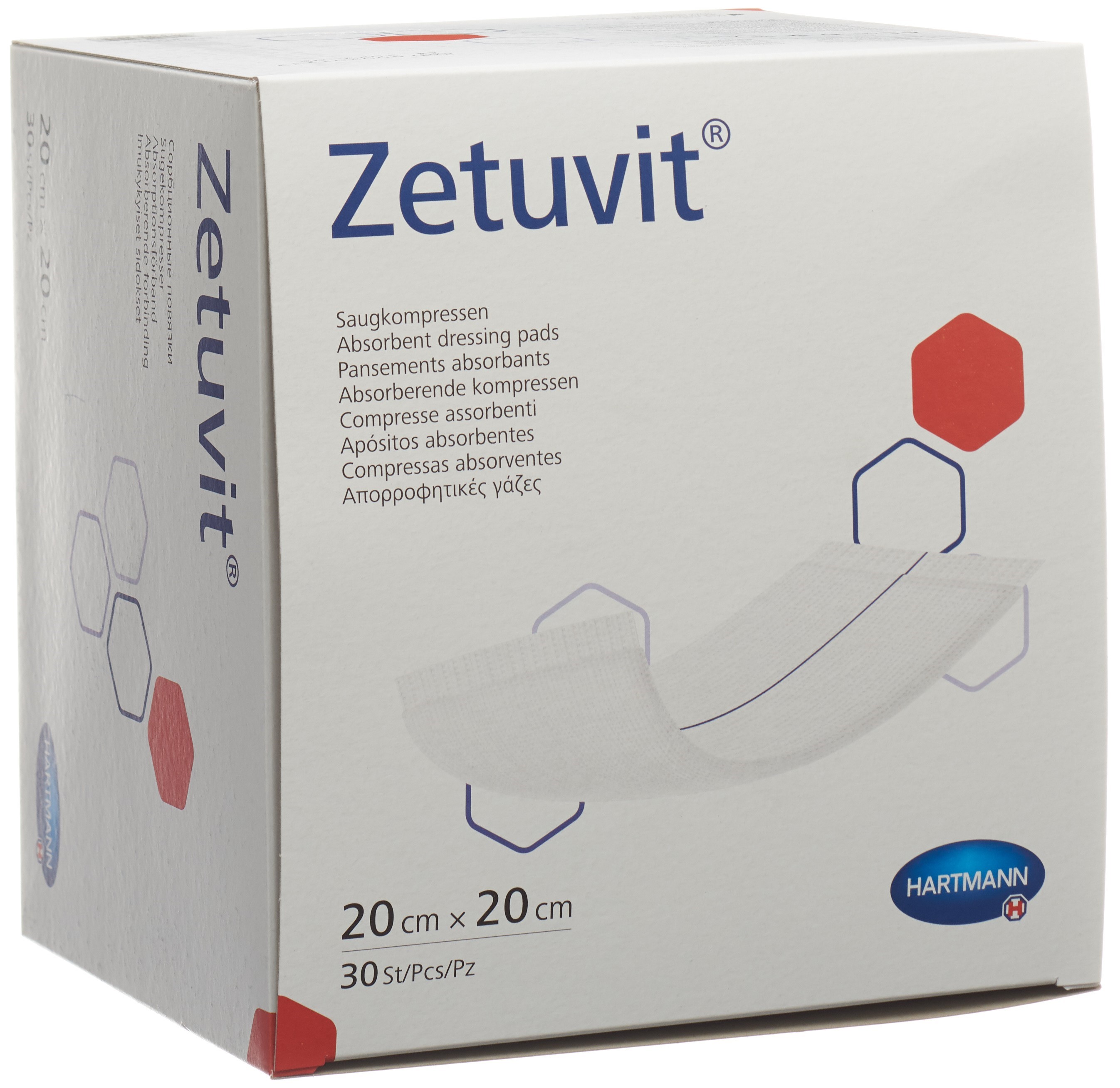 ZETUVIT compresse absorbante 20x20cm 30 pce