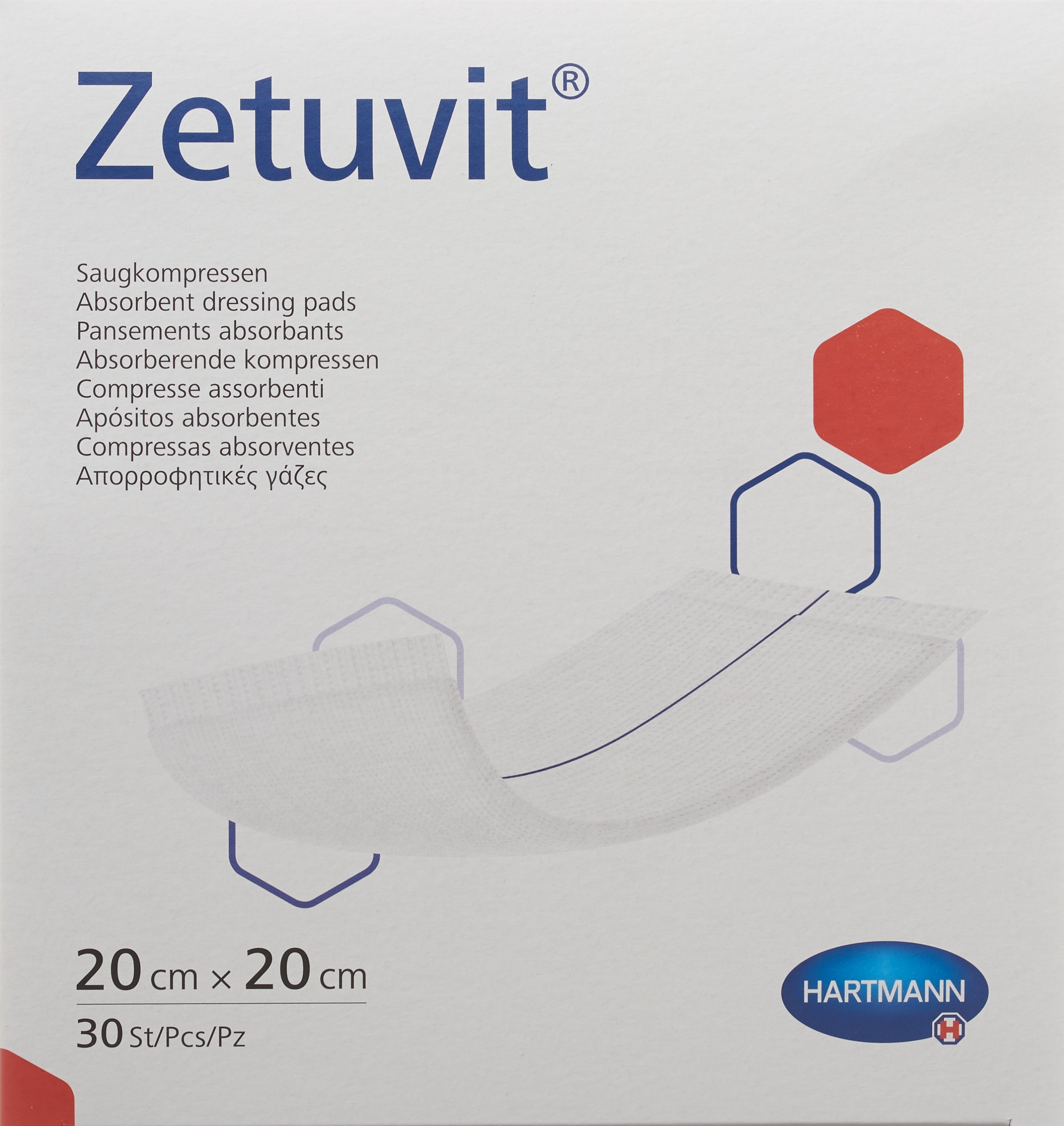 ZETUVIT compresse absorbante 20x20cm 30 pce
