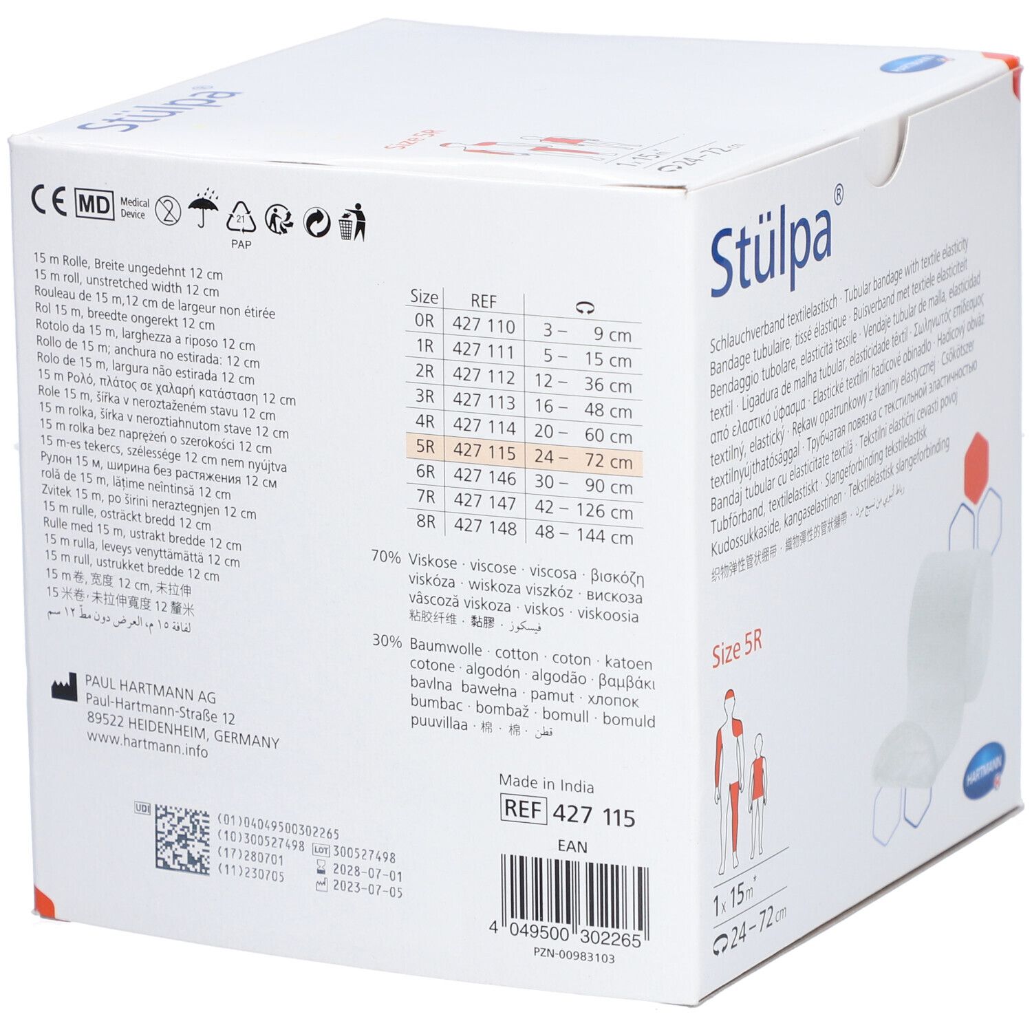 STÜLPA bandage tubulaire 12cmx15m Gr5R rouleau