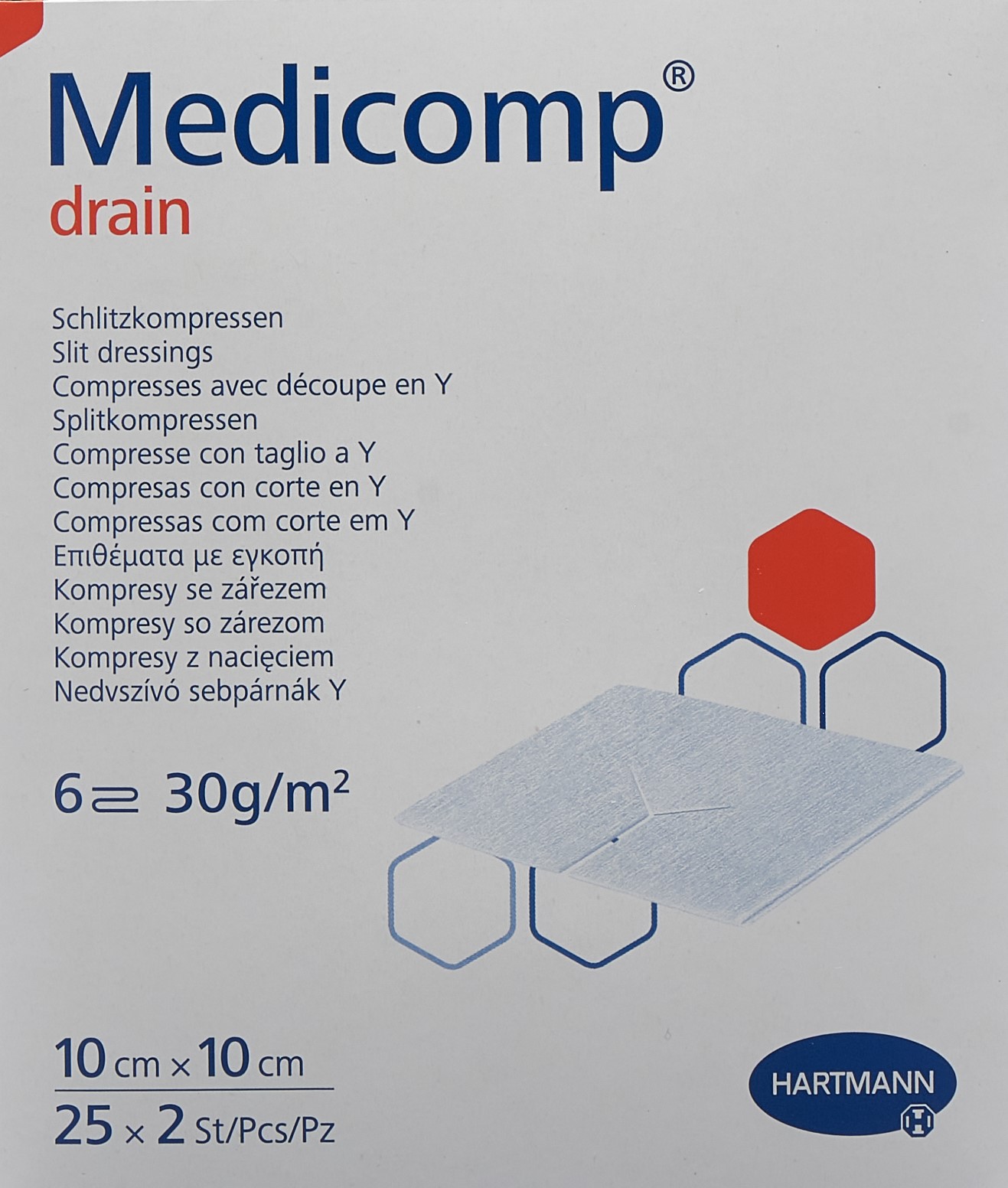 MEDICOMP drain 10x10cm steril 25 Btl 2 Stk