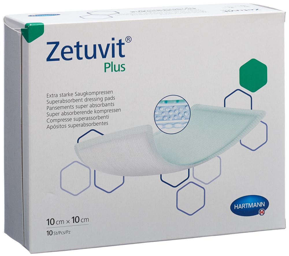ZETUVIT Plus compresse absorbante 10x10cm 10 pce