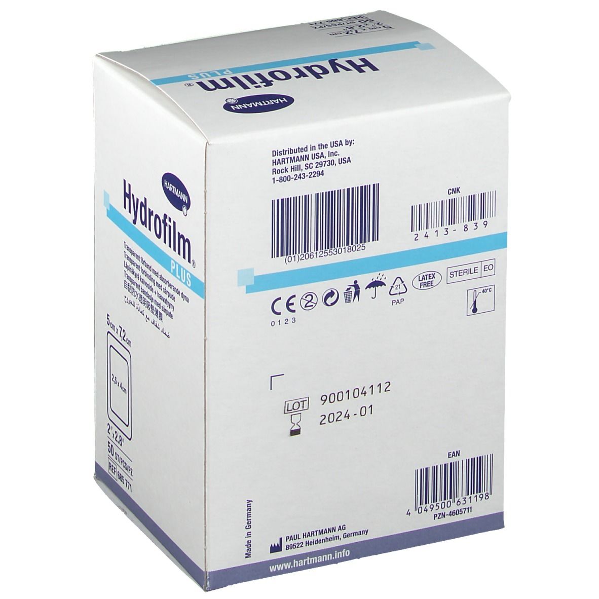Folienverband Hydrofilm Plus steril (5x7.2cm)