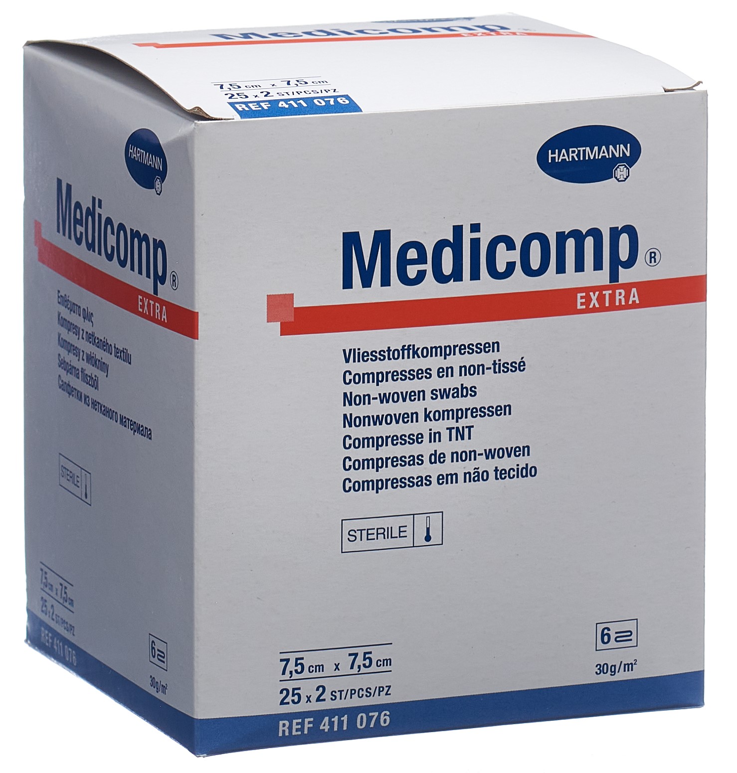 MEDICOMP Extra 6 fach S30 7.5x7.5cm st 25 x 2 Stk