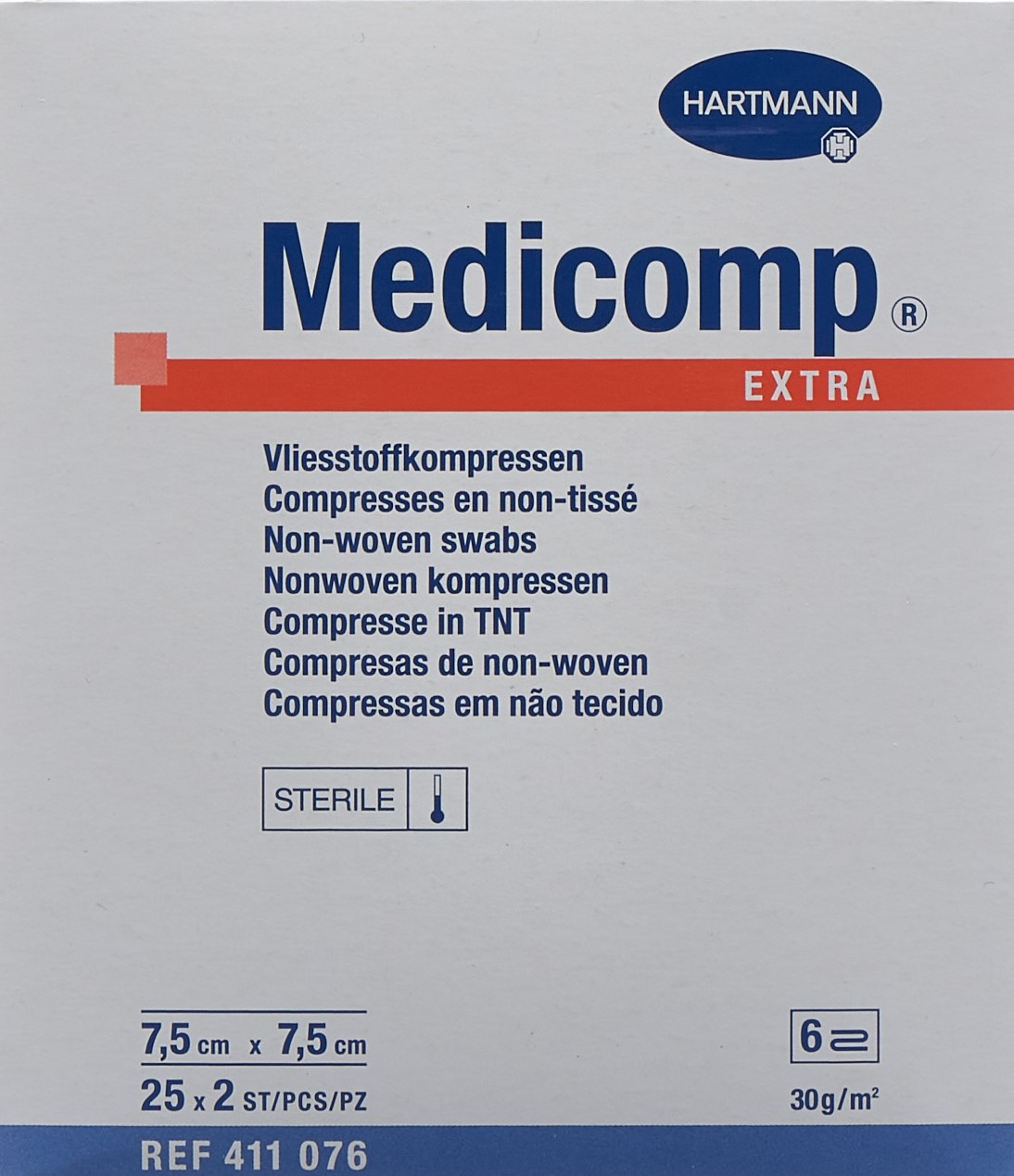 MEDICOMP Extra 6 fach S30 7.5x7.5cm st 25 x 2 Stk