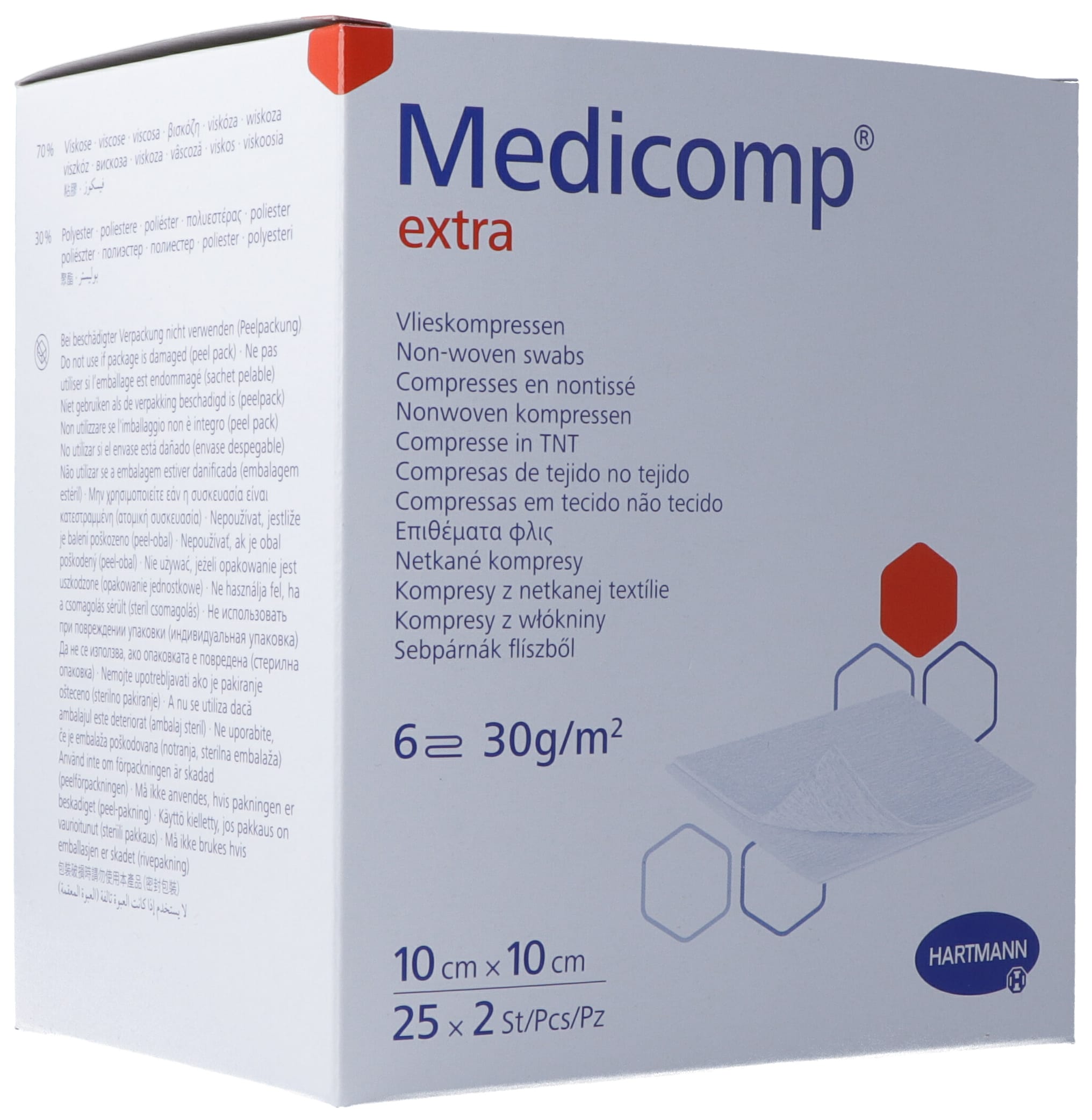 MEDICOMP Extra 6 fach S30 10x10cm st 25 x 2 Stk