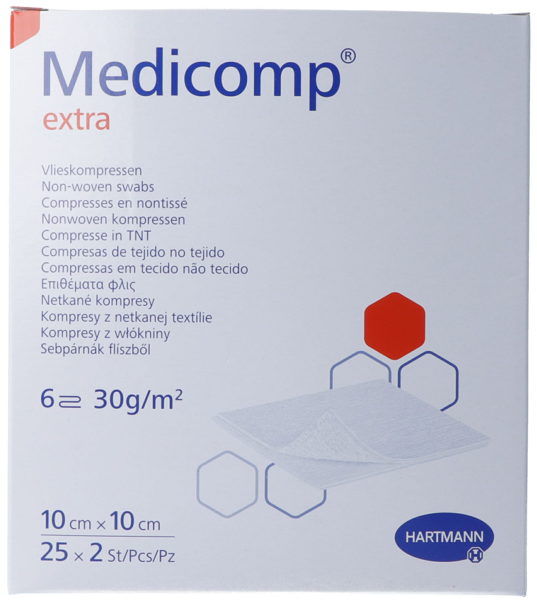 MEDICOMP Extra 6 fach S30 10x10cm st 25 x 2 Stk