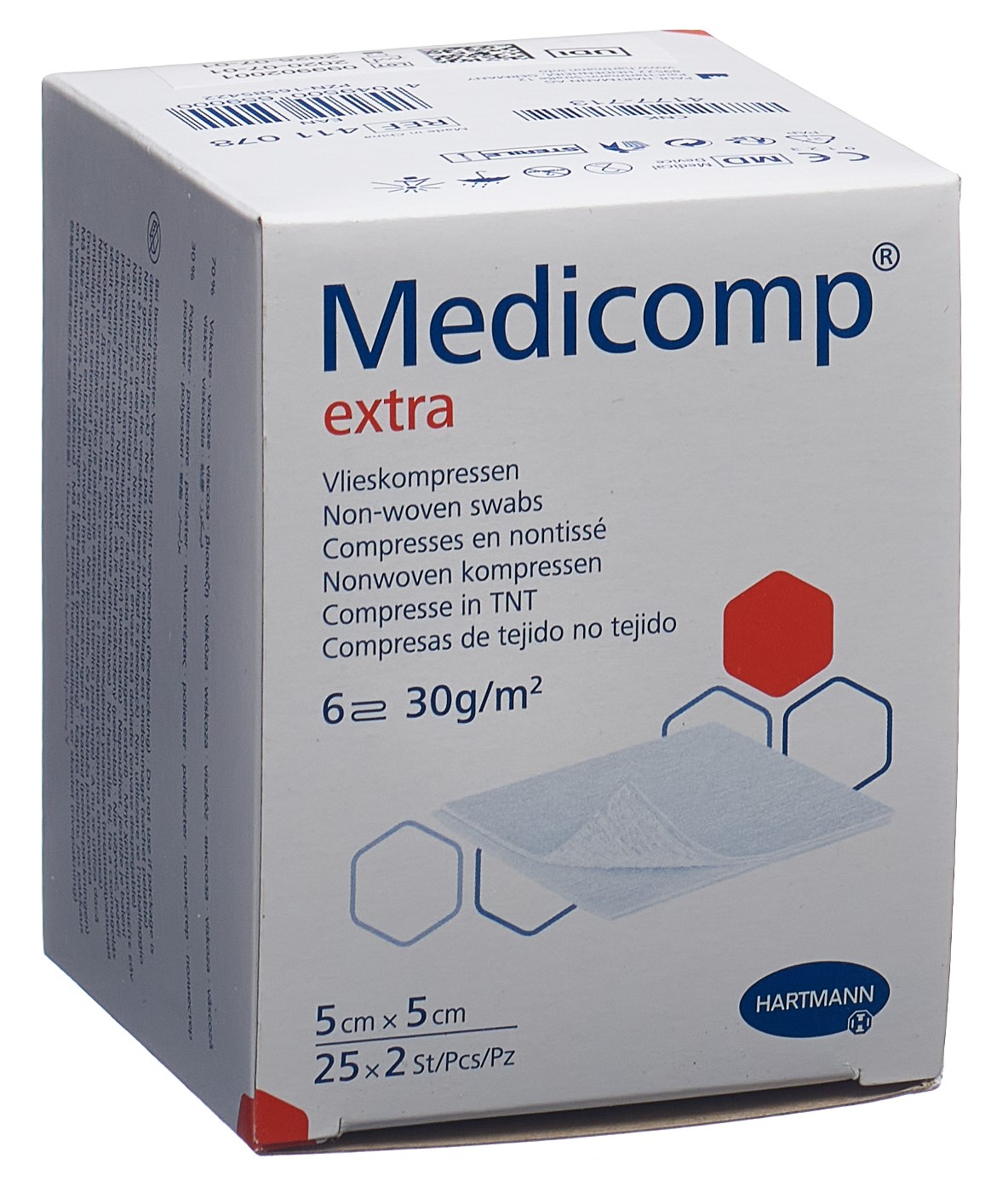 MEDICOMP Extra 6 fach S30 5x5cm st 25 x 2 Stk