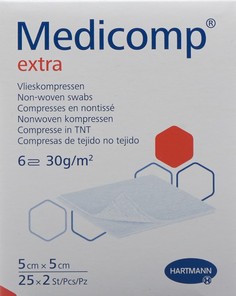 MEDICOMP Extra 6 fach S30 5x5cm st 25 x 2 Stk