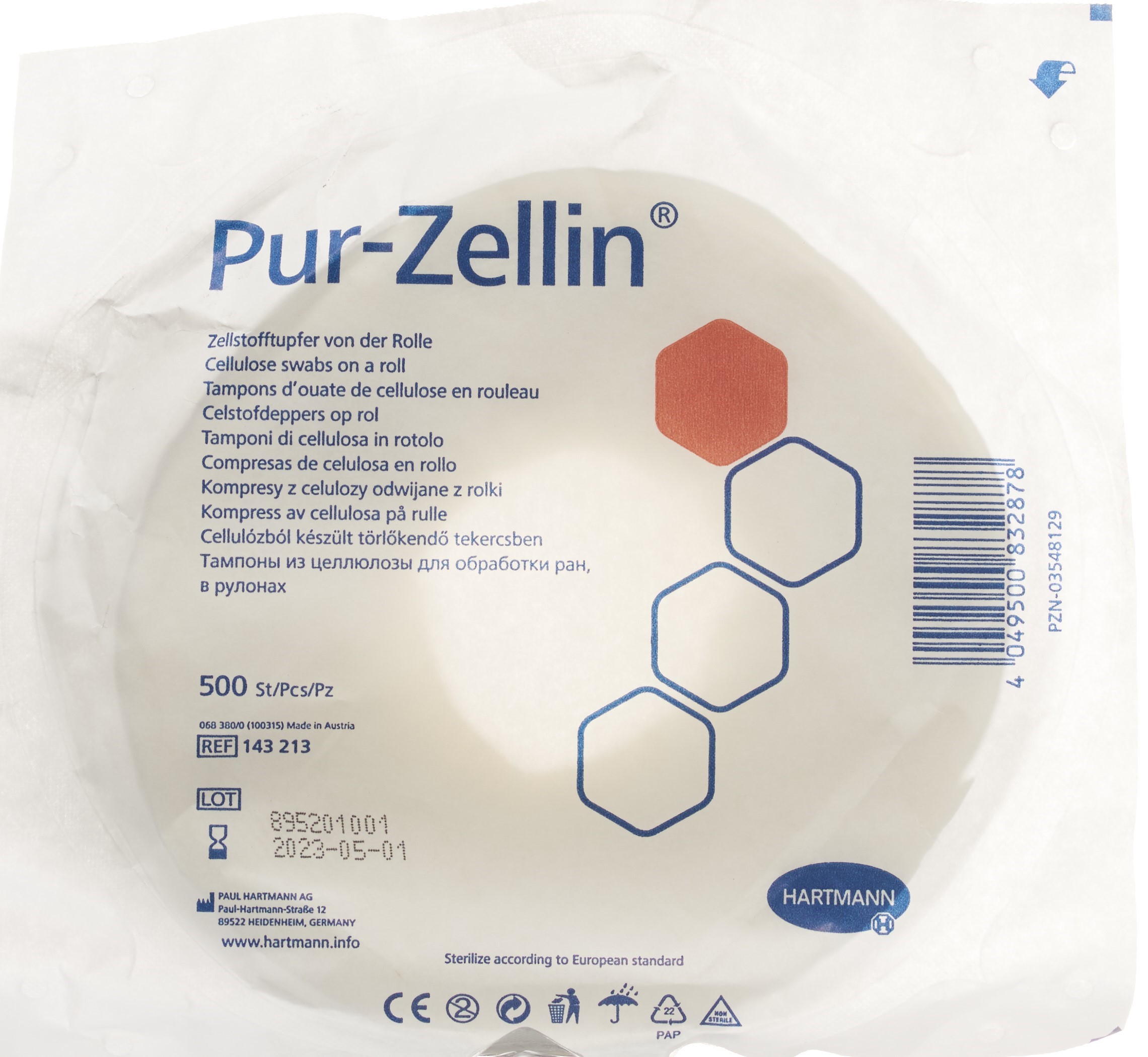 PUR-ZELLIN Tuper 4x5cm unsteril 500 Stk