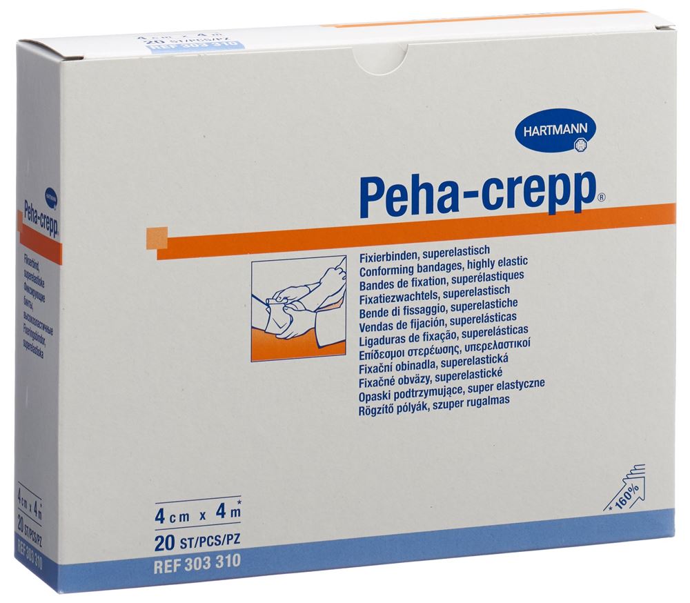 PEHA CREPP Kreppbinde 4mx4cm weiss 20 Stk