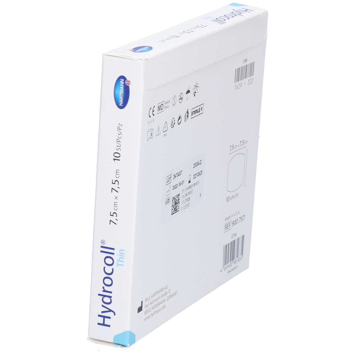 Hydrokolloid-Verband Hydrocoll thin (7.5x7.5cm)