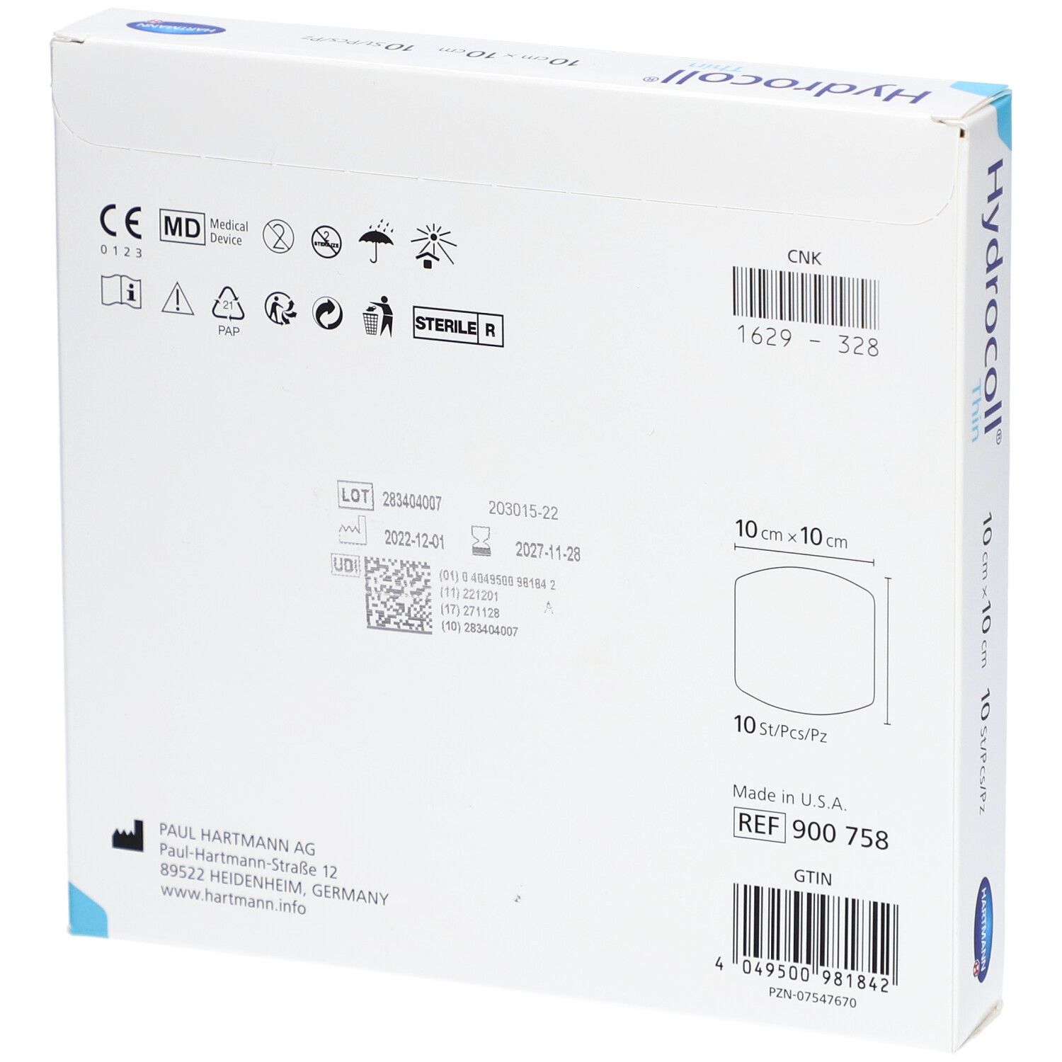Hydrokolloid-Verband Hydrocoll thin (10x10cm)