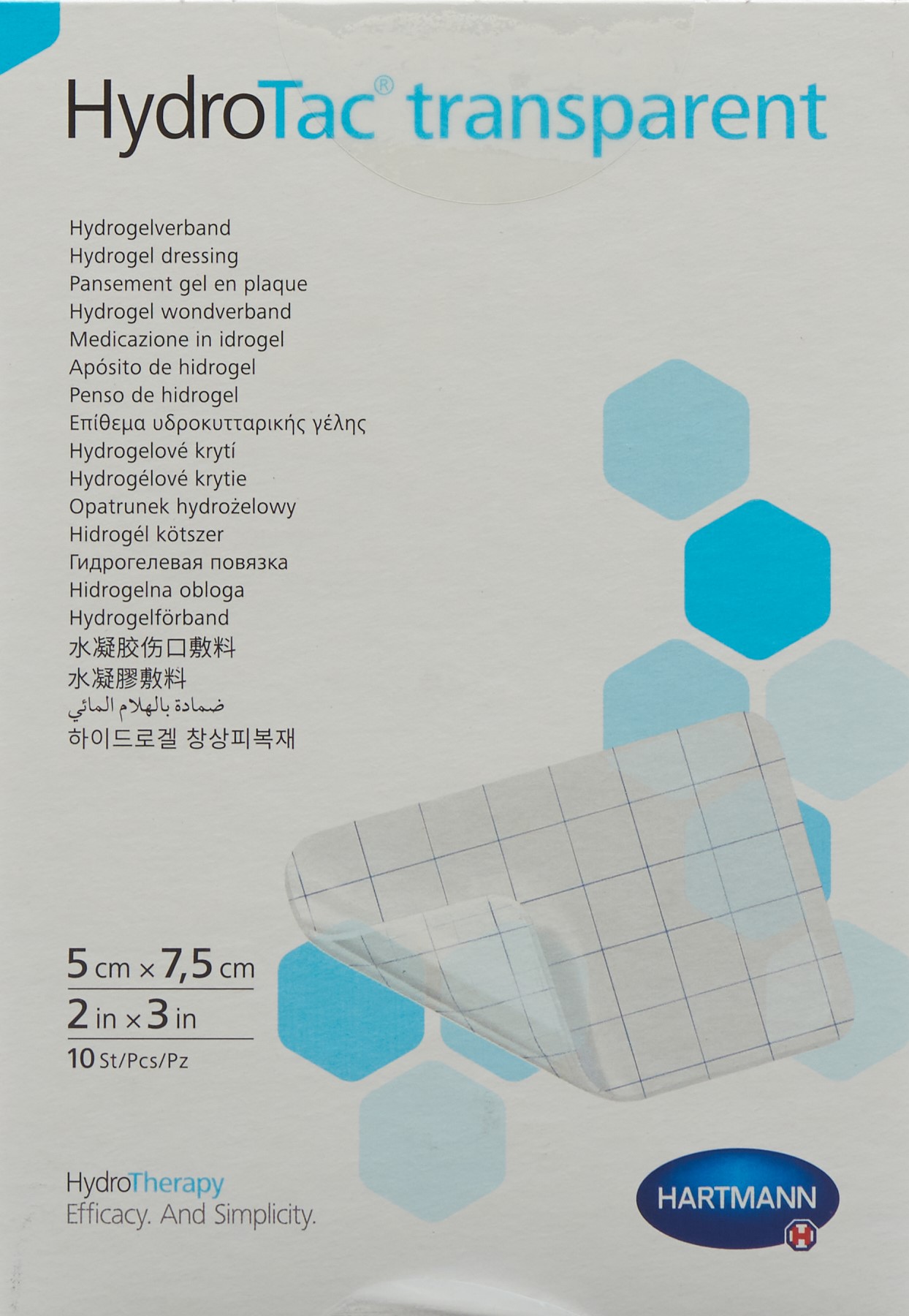 HYDROTAC transparent 5x7.5cm stérile 10 pce