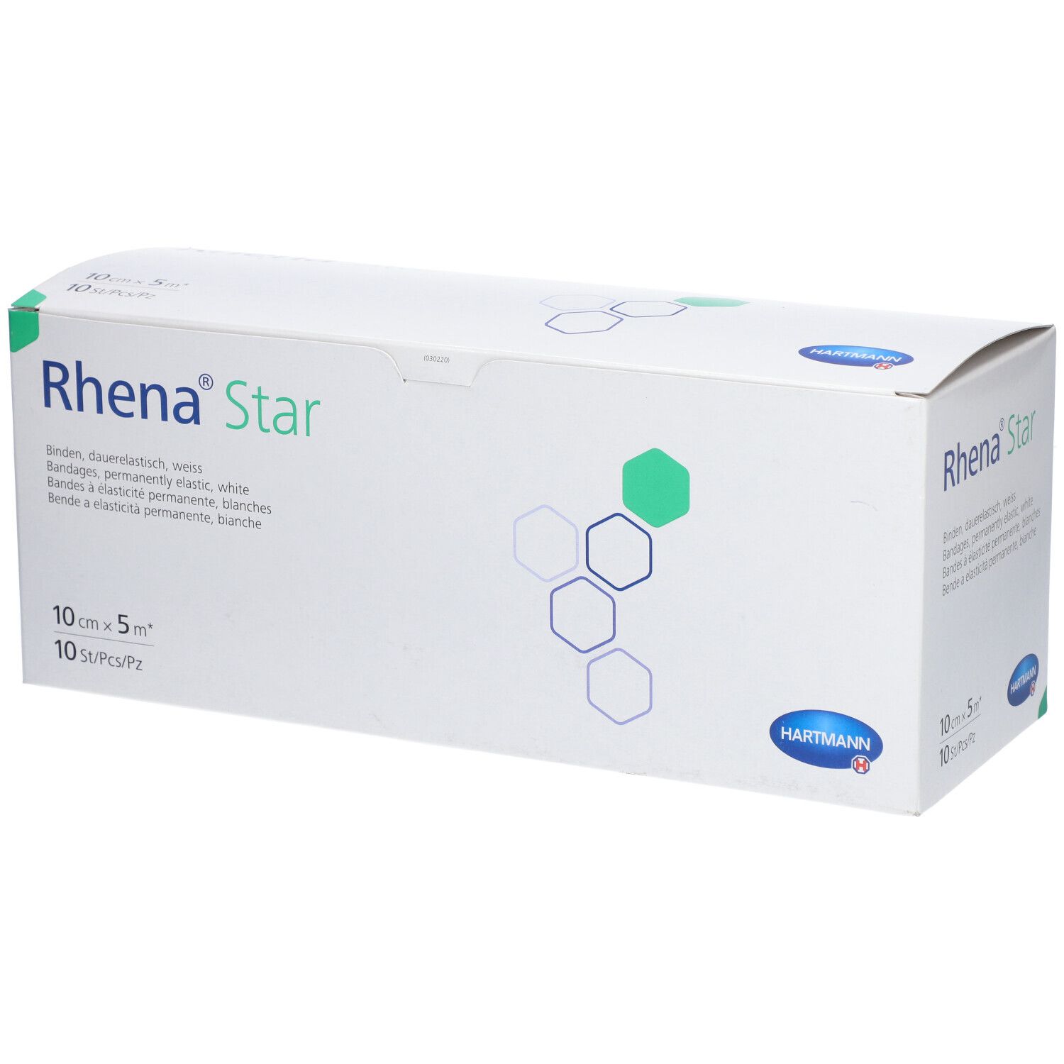RHENA Star Elast Binde 10cmx5m weiss offen 10 Stk